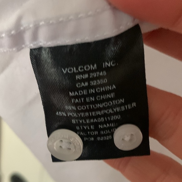 Long sleeve medium Volcom white dress uniform work server bartender shirt - Picture 6 of 6